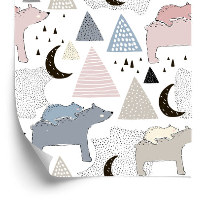 Wallpaper For Children - Teddy Bears In The Mountains