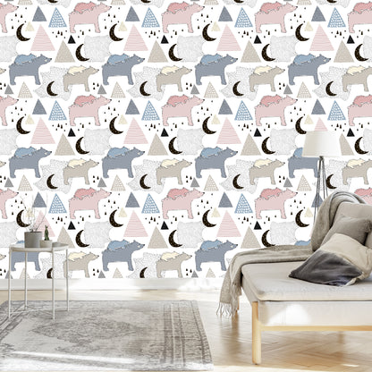Wallpaper For Children - Teddy Bears In The Mountains