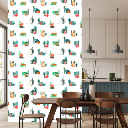 Wallpaper For Children, Animals In The Scandinavian Style