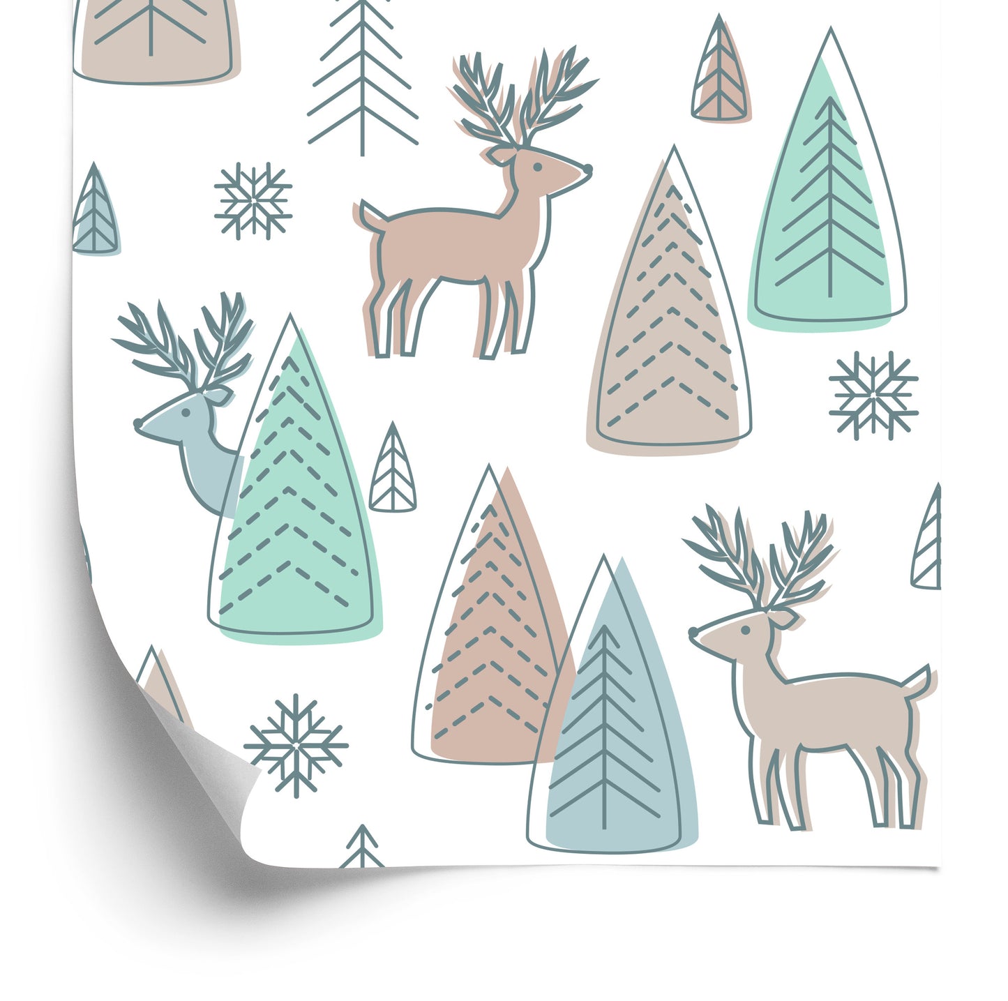 Wallpaper Deer For Children In The Scandinavian Style