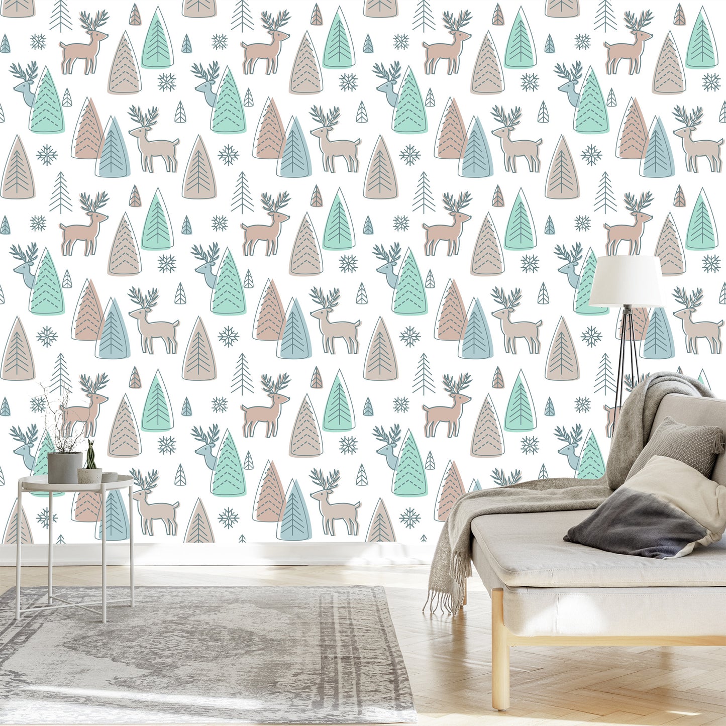 Wallpaper Deer For Children In The Scandinavian Style