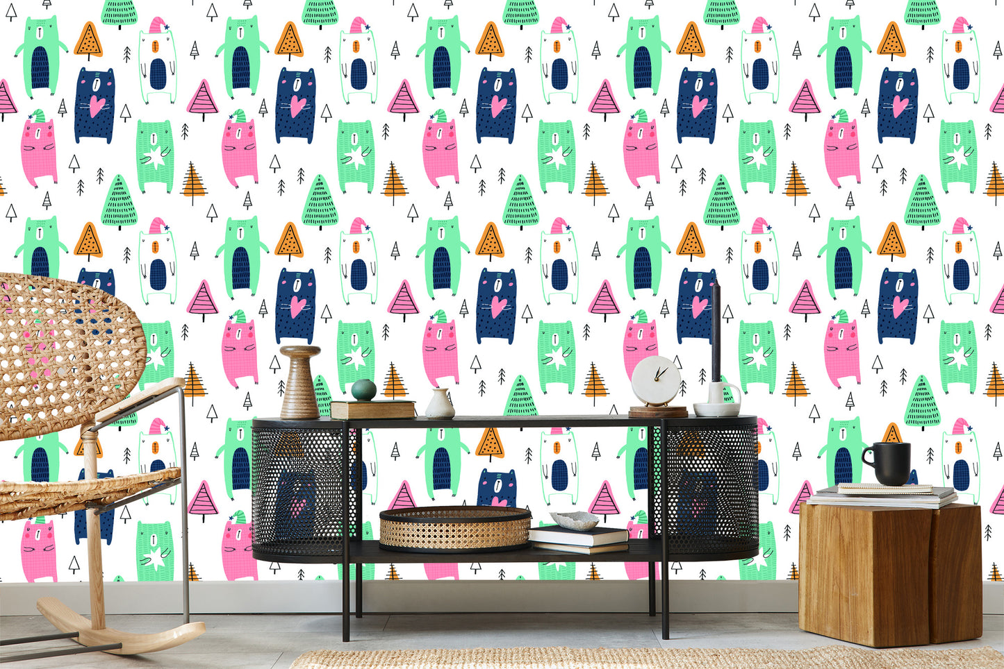 Wallpaper In The Scandinavian Style, For A Child's Room