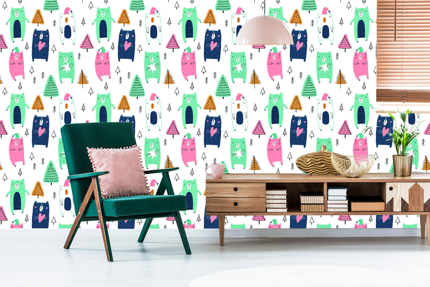 Wallpaper In The Scandinavian Style, For A Child's Room