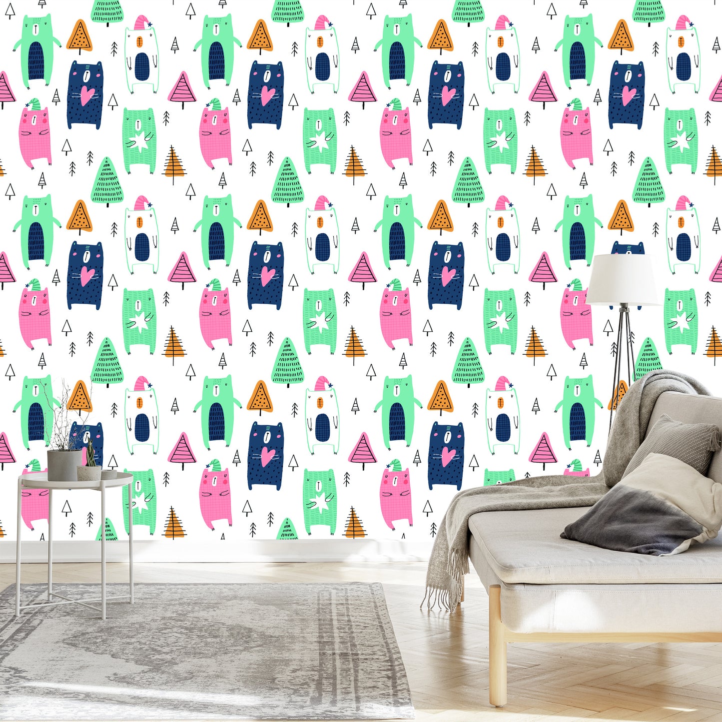 Wallpaper In The Scandinavian Style, For A Child's Room
