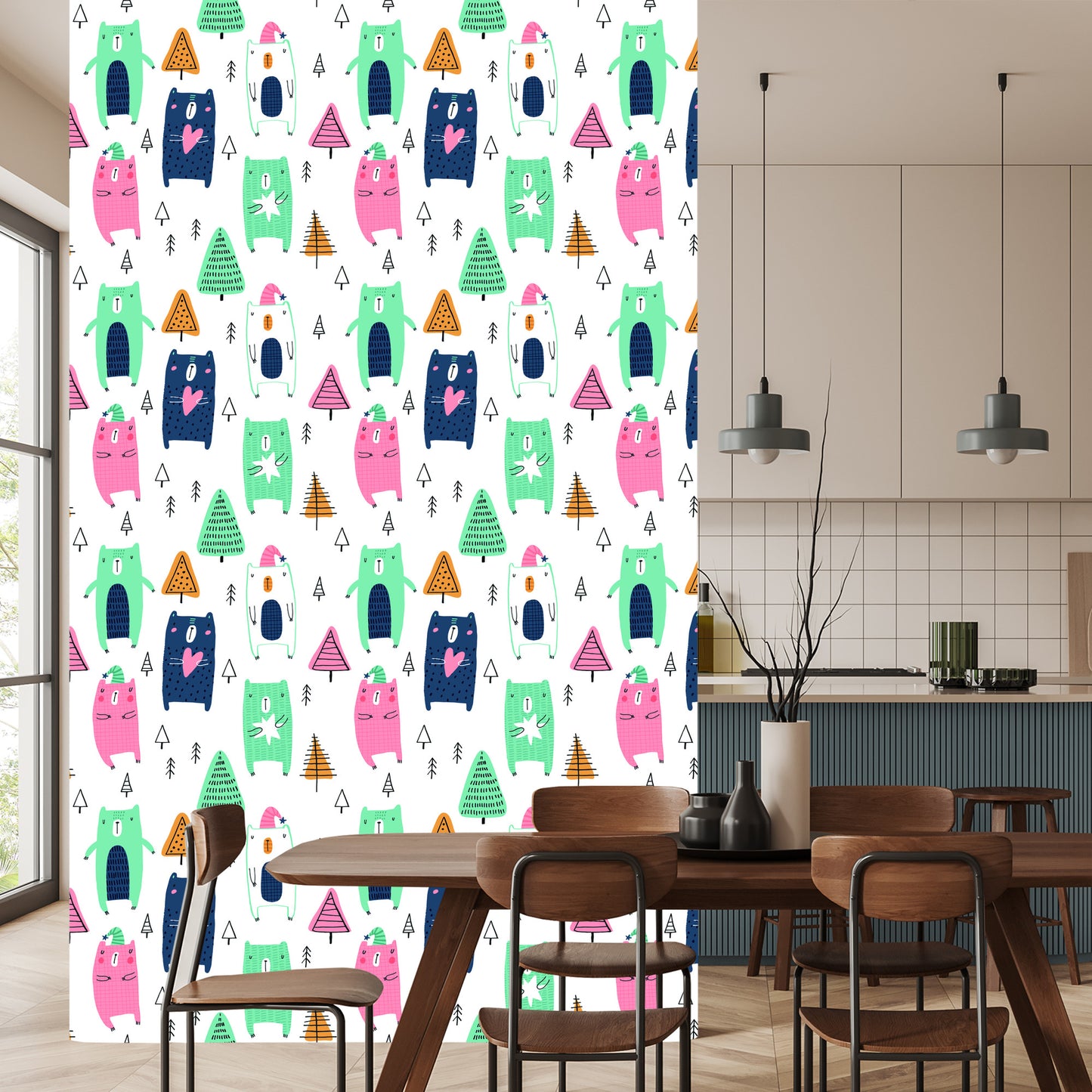 Wallpaper In The Scandinavian Style, For A Child's Room