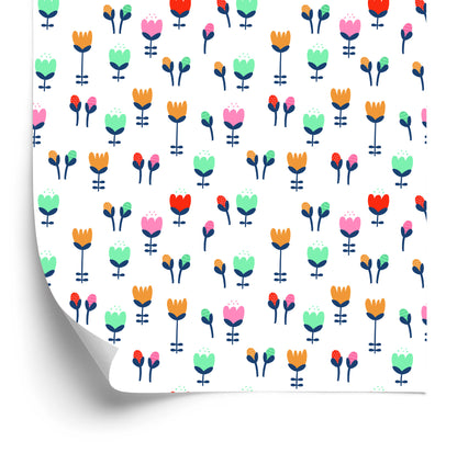 Wallpaper Tulips For Children In Scandinavian Style