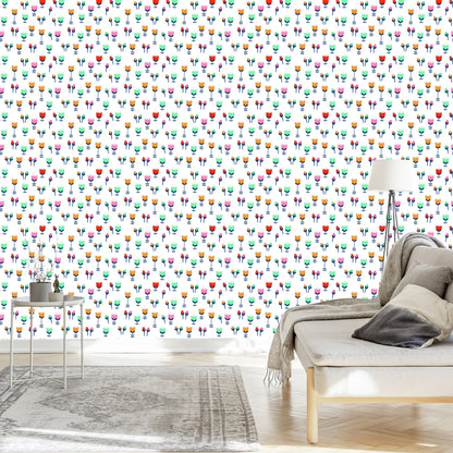 Wallpaper Tulips For Children In Scandinavian Style