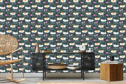 Wallpaper Dogs In Scandinavian Style Children's Room