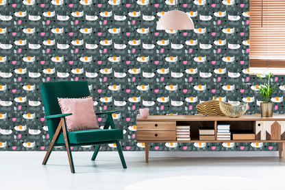 Wallpaper Dogs In Scandinavian Style Children's Room