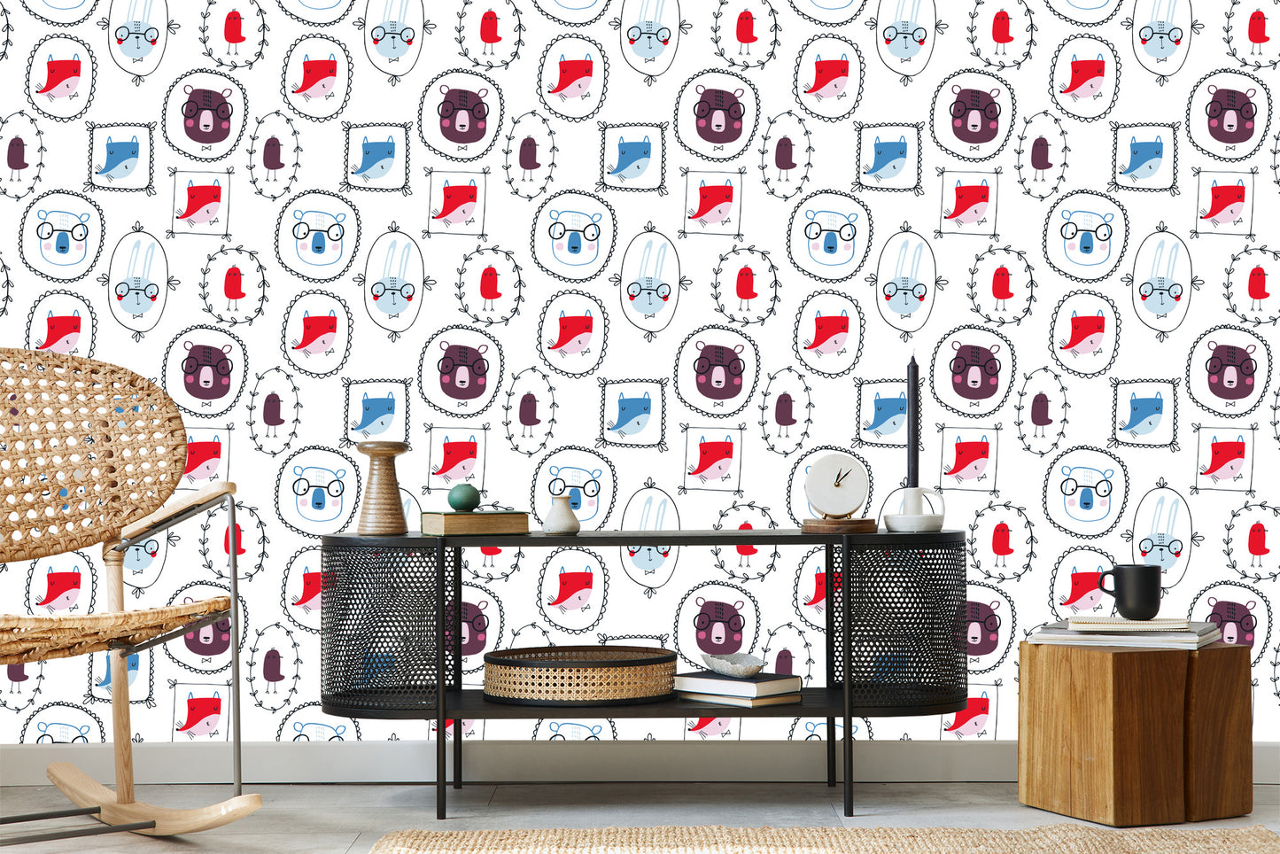 Wallpaper Scandinavian Style Animals For A Child