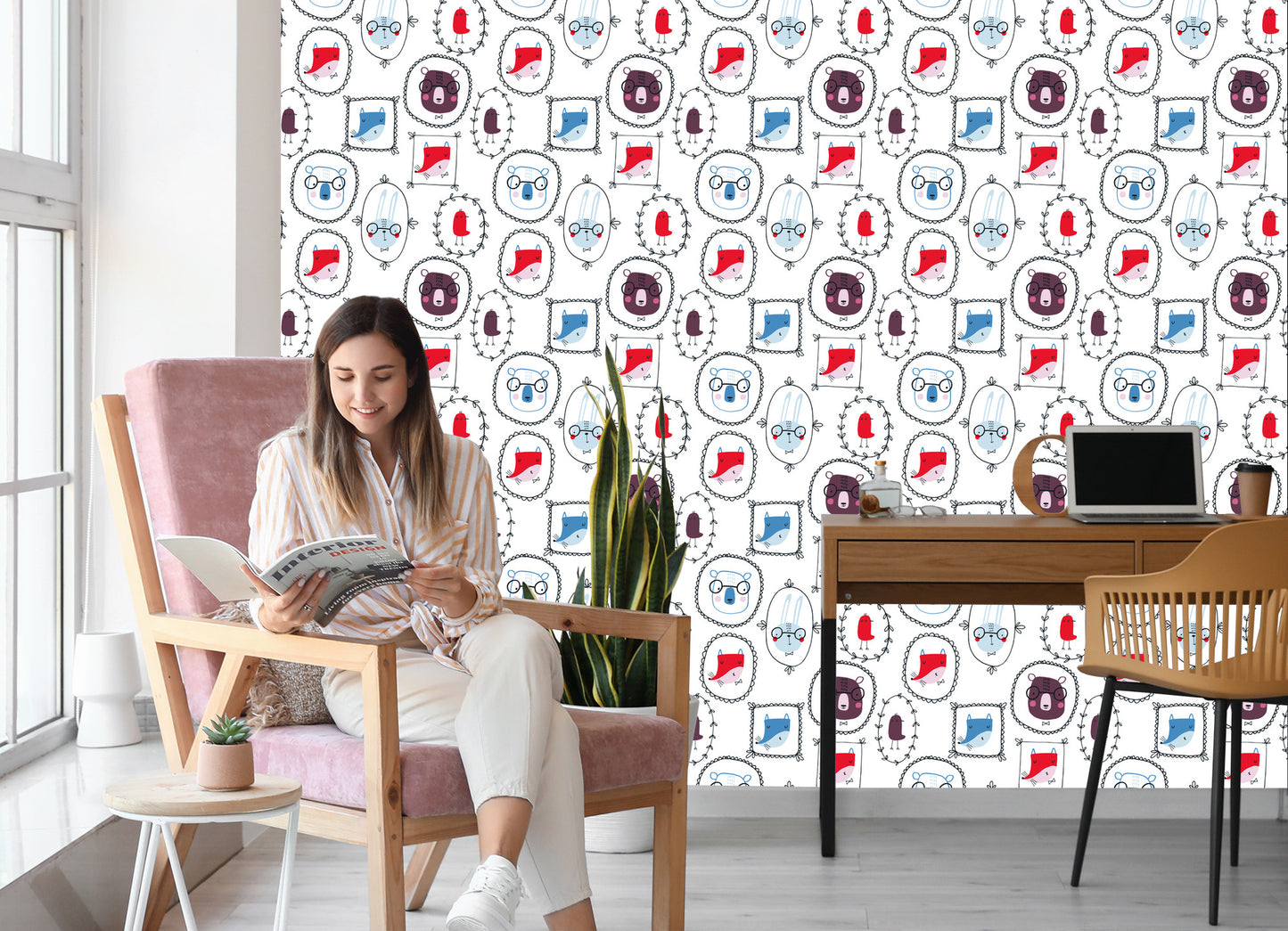 Wallpaper Scandinavian Style Animals For A Child