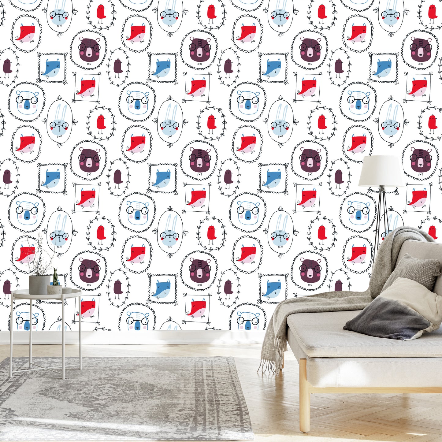 Wallpaper Scandinavian Style Animals For A Child