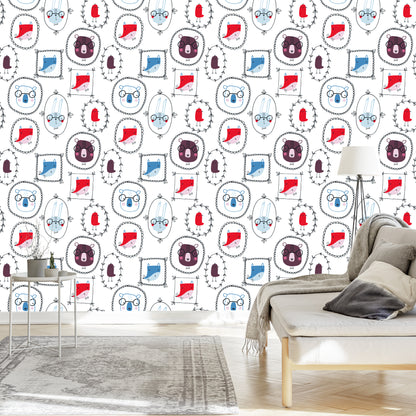 Wallpaper Scandinavian Style Animals For A Child