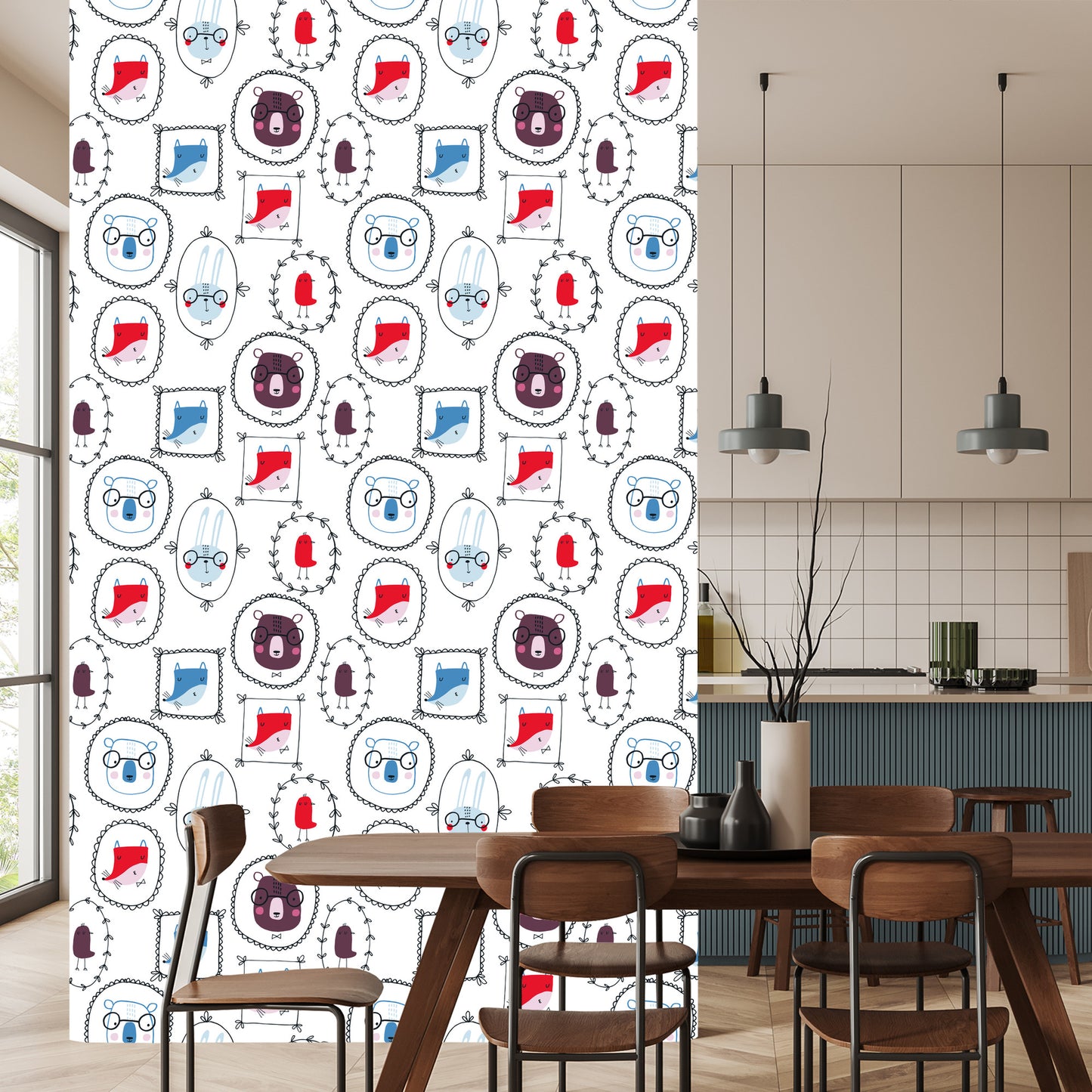 Wallpaper Scandinavian Style Animals For A Child