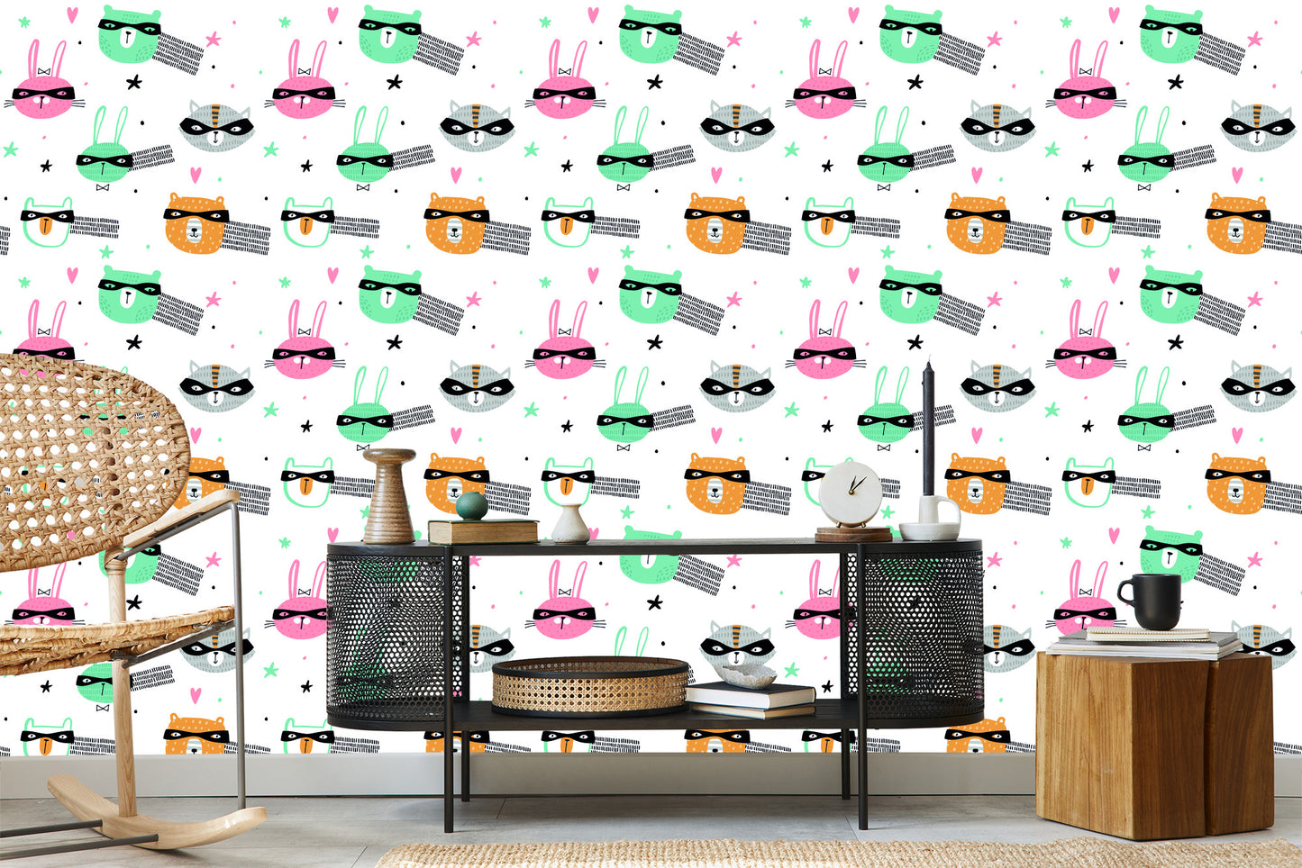 Wallpaper Star Animals In Scandinavian Style