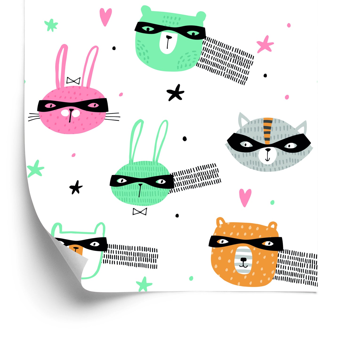 Wallpaper Star Animals In Scandinavian Style