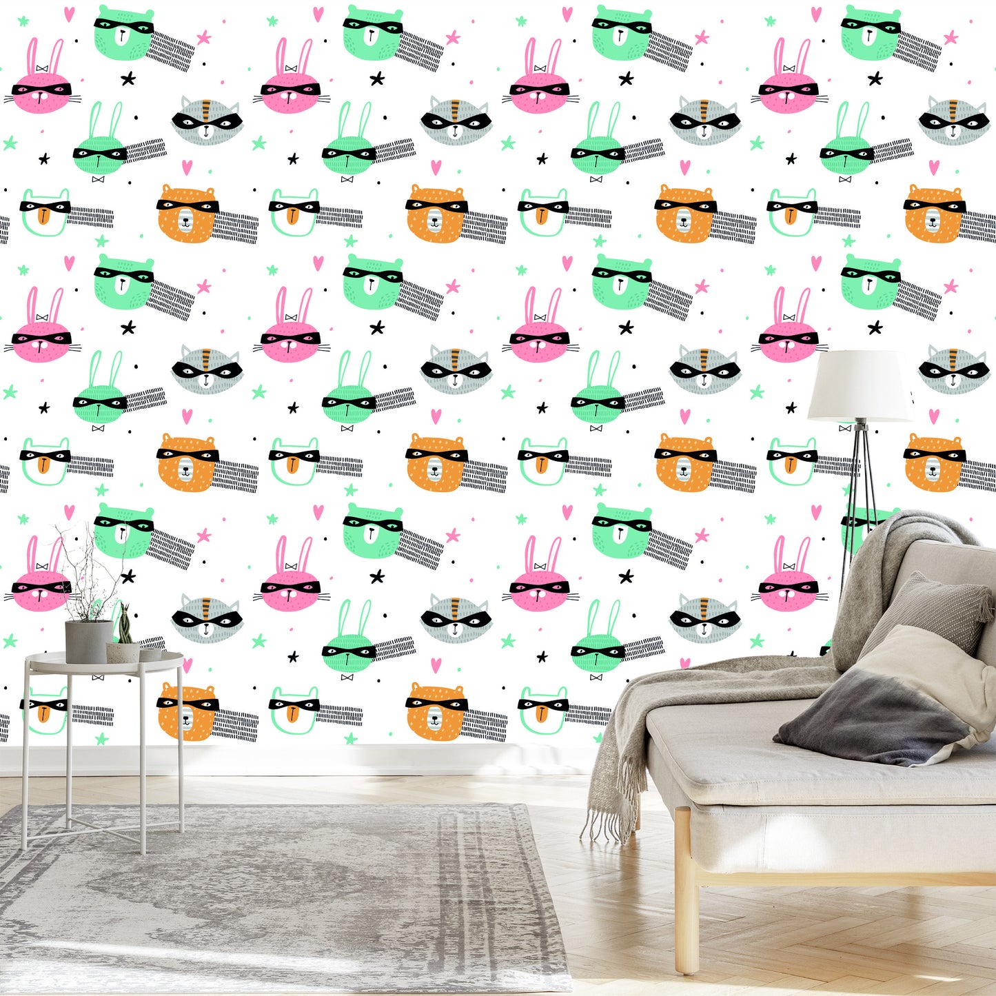 Wallpaper Star Animals In Scandinavian Style