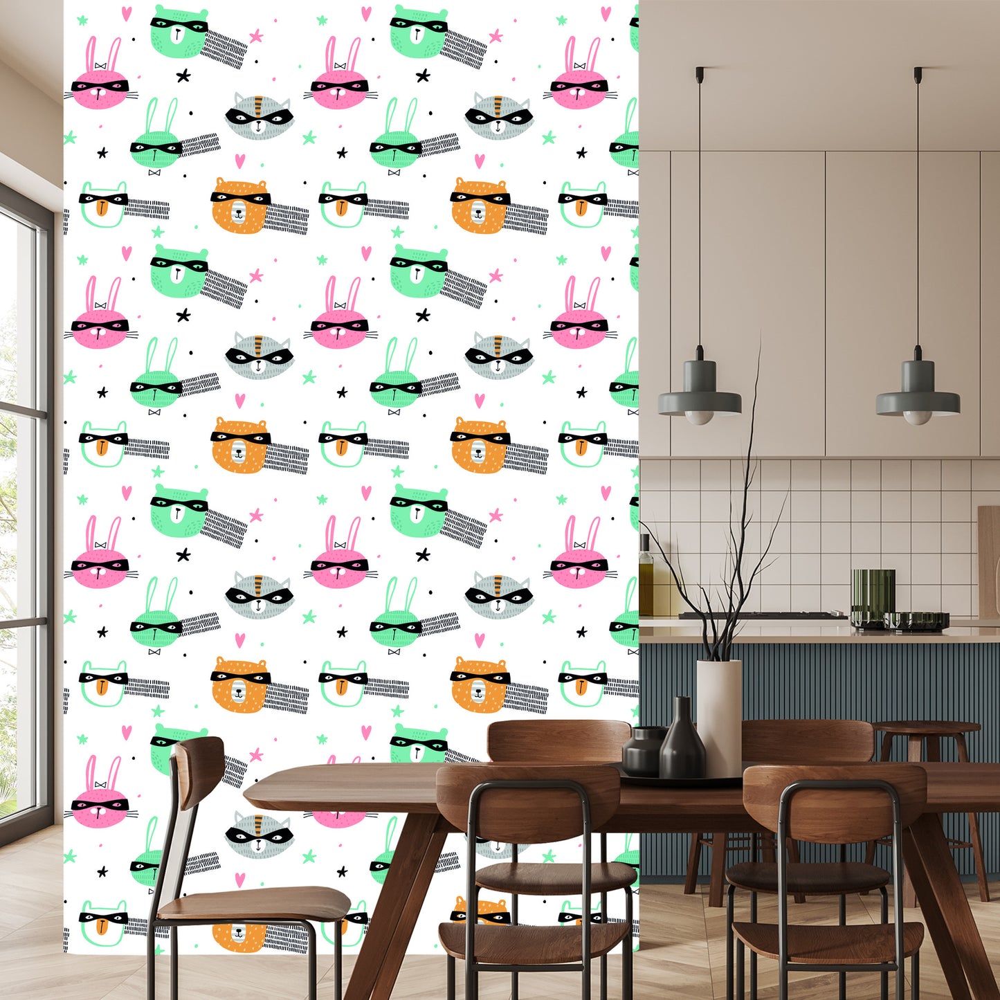 Wallpaper Star Animals In Scandinavian Style