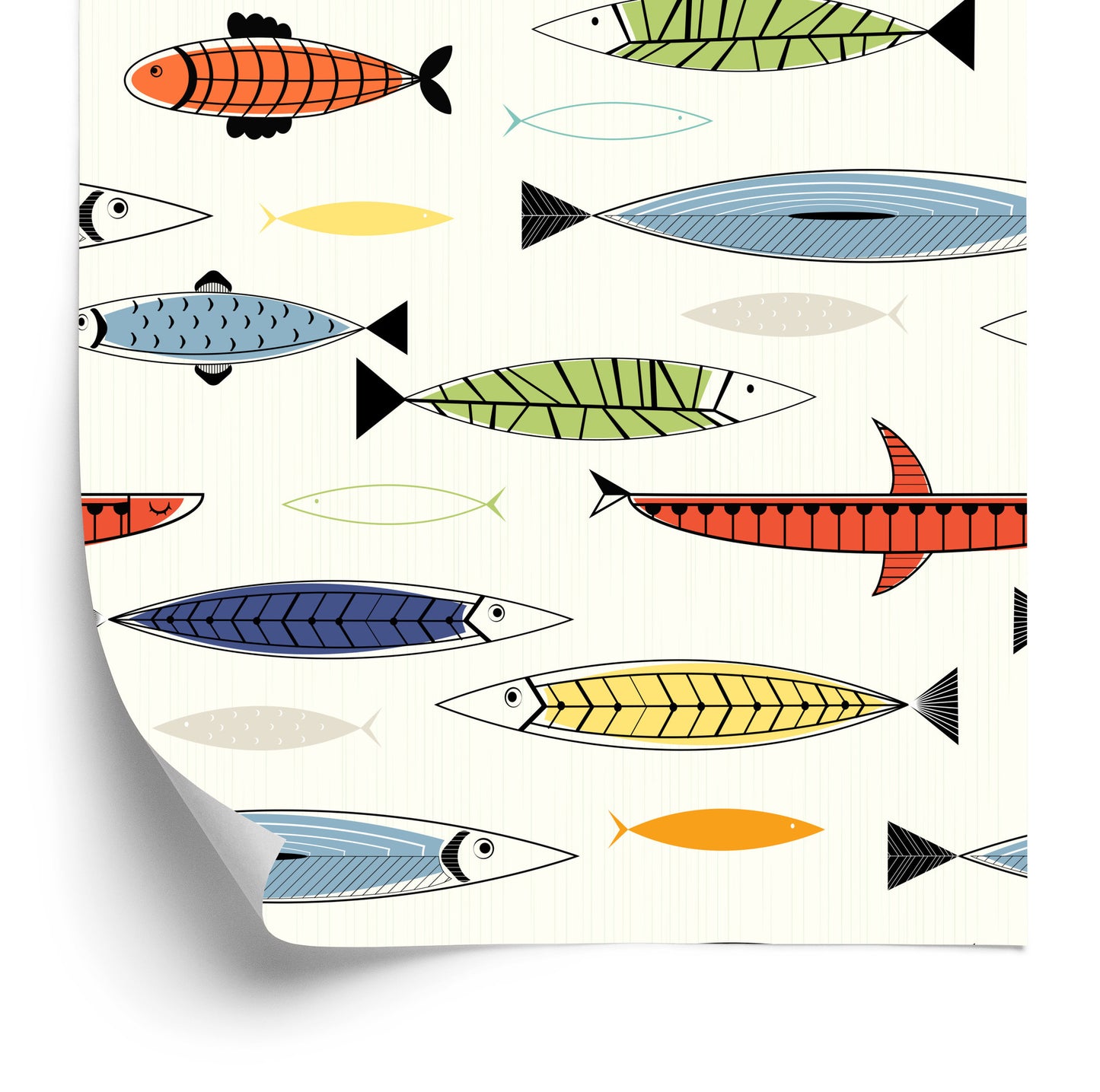 Wallpaper Fish In Scandinavian Style Children's Room