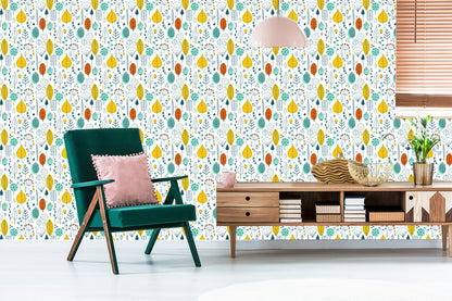Wallpaper Leaves For Children In Scandinavian Style