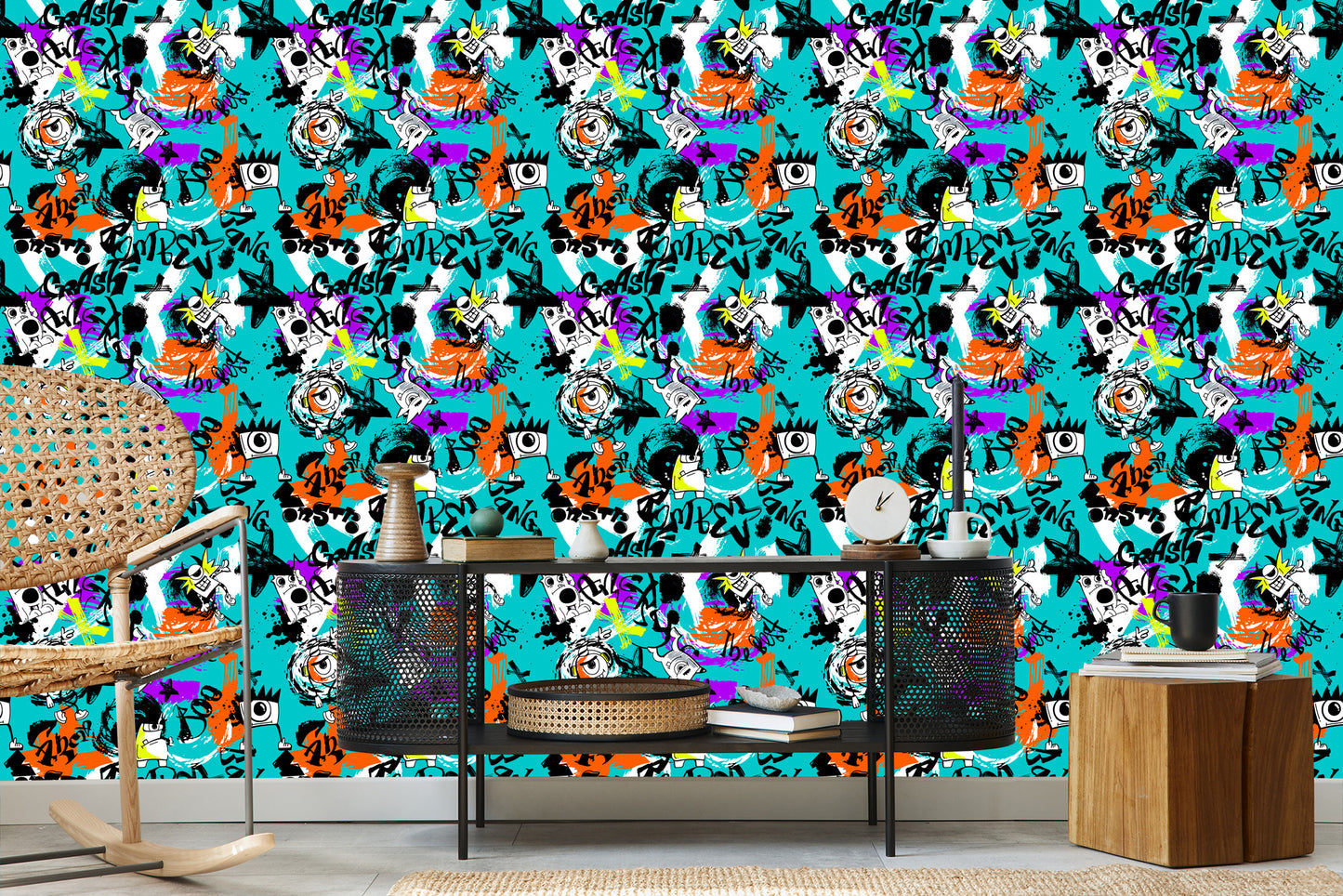 Wallpaper Colorful Graffiti Monsters