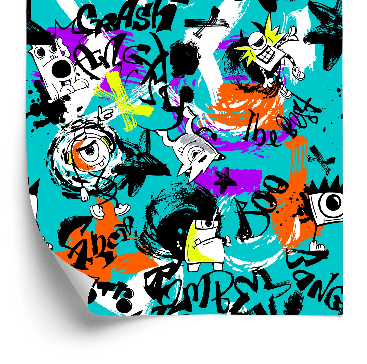 Wallpaper Colorful Graffiti Monsters