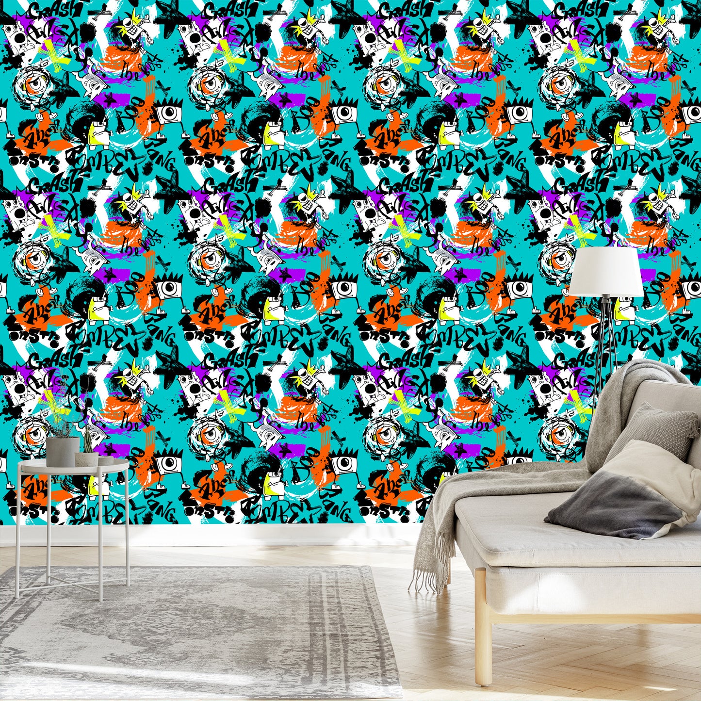 Wallpaper Colorful Graffiti Monsters