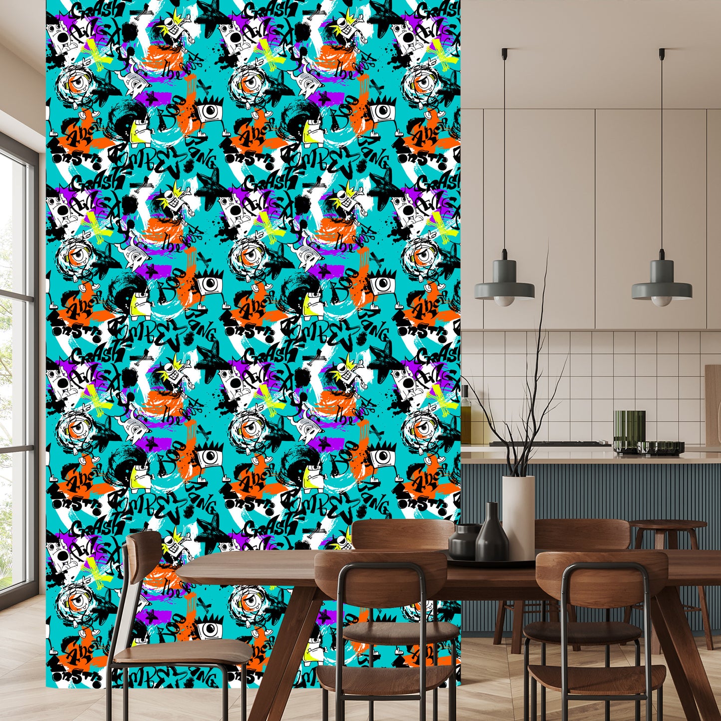 Wallpaper Colorful Graffiti Monsters