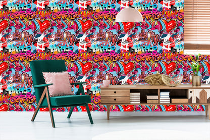 Wallpaper Graffiti With Shades Of Red