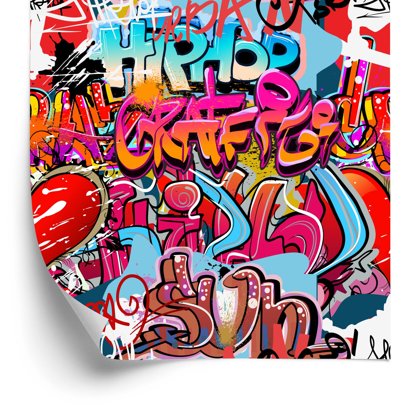 Wallpaper Graffiti With Shades Of Red