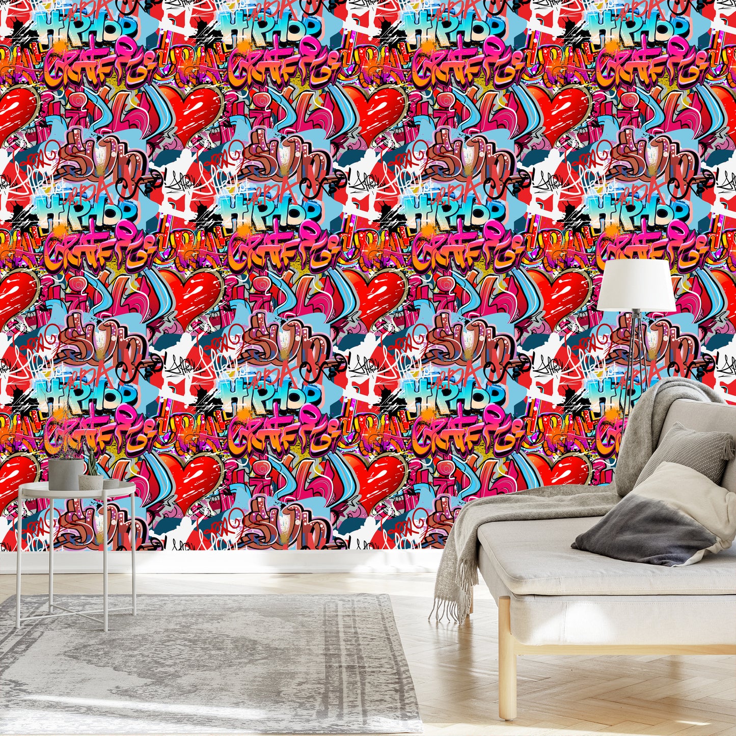 Wallpaper Graffiti With Shades Of Red