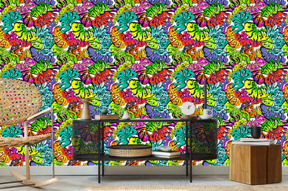 Wallpaper Multi-Colored Graffiti