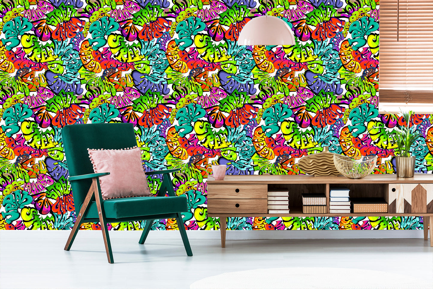 Wallpaper Multi-Colored Graffiti