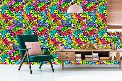 Wallpaper Multi-Colored Graffiti