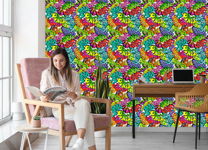 Wallpaper Multi-Colored Graffiti