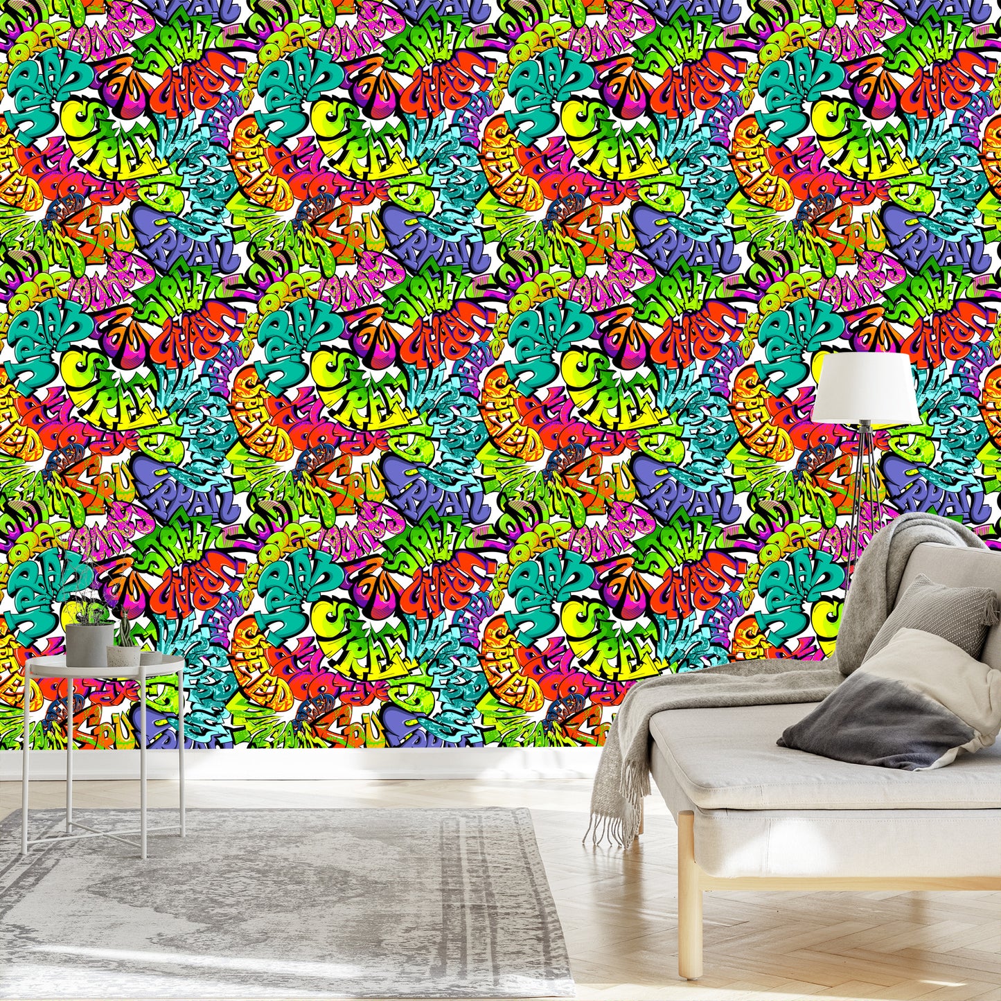 Wallpaper Multi-Colored Graffiti