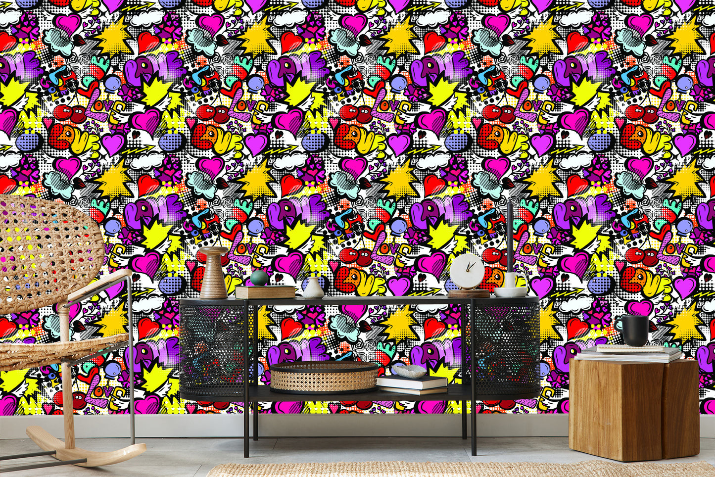Wallpaper Graffiti With Cherries