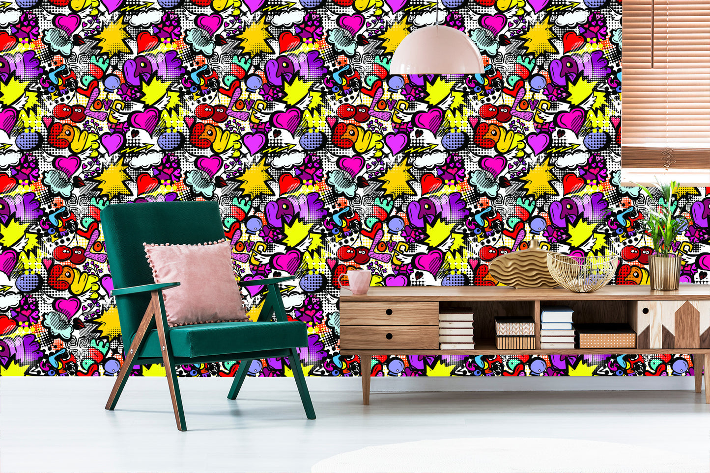 Wallpaper Graffiti With Cherries
