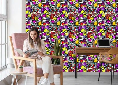 Wallpaper Graffiti With Cherries