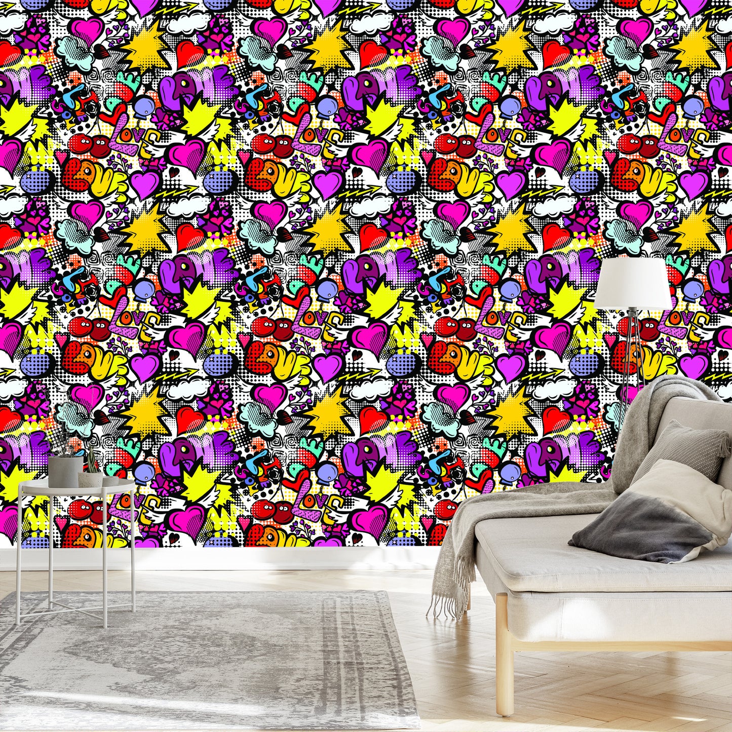 Wallpaper Graffiti With Cherries