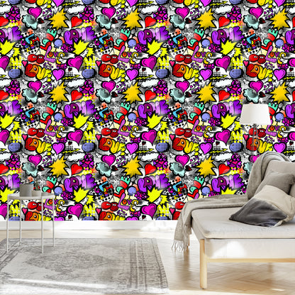 Wallpaper Graffiti With Cherries