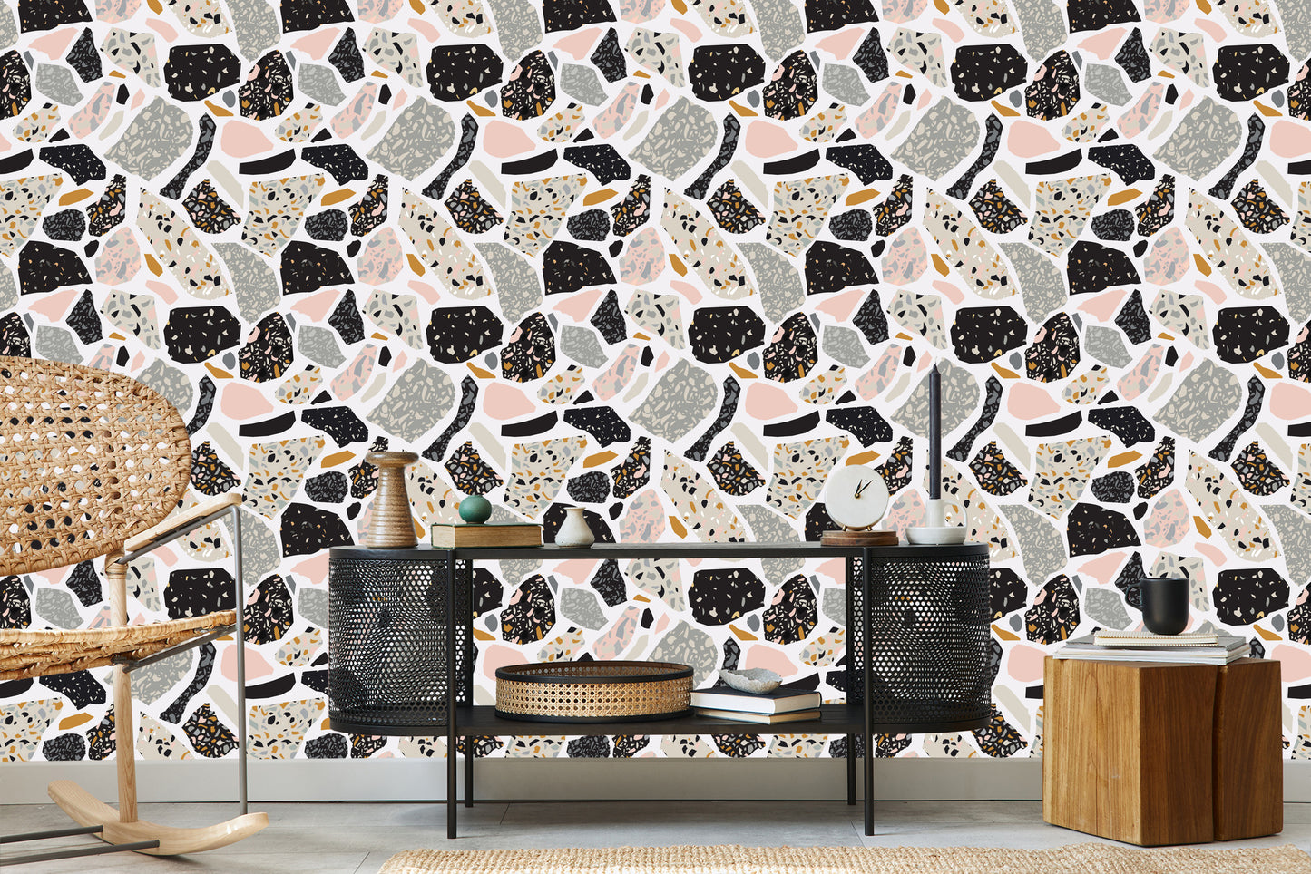 Wallpaper Terrazzo Geometric Abstraction