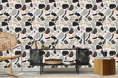 Wallpaper Terrazzo Geometric Abstraction