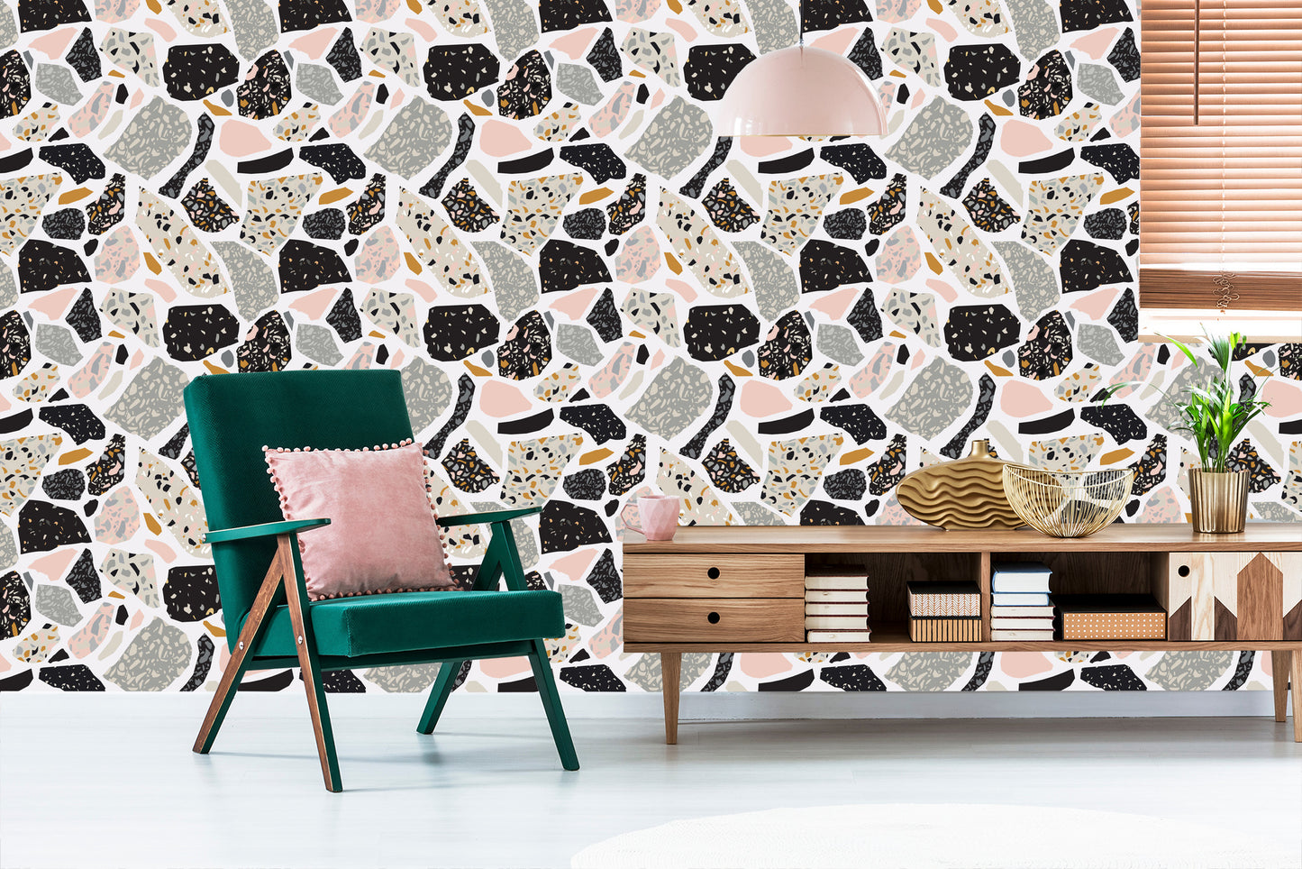 Wallpaper Terrazzo Geometric Abstraction