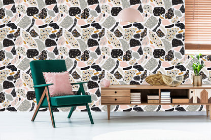 Wallpaper Terrazzo Geometric Abstraction