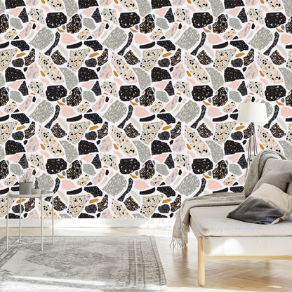 Wallpaper Terrazzo Geometric Abstraction