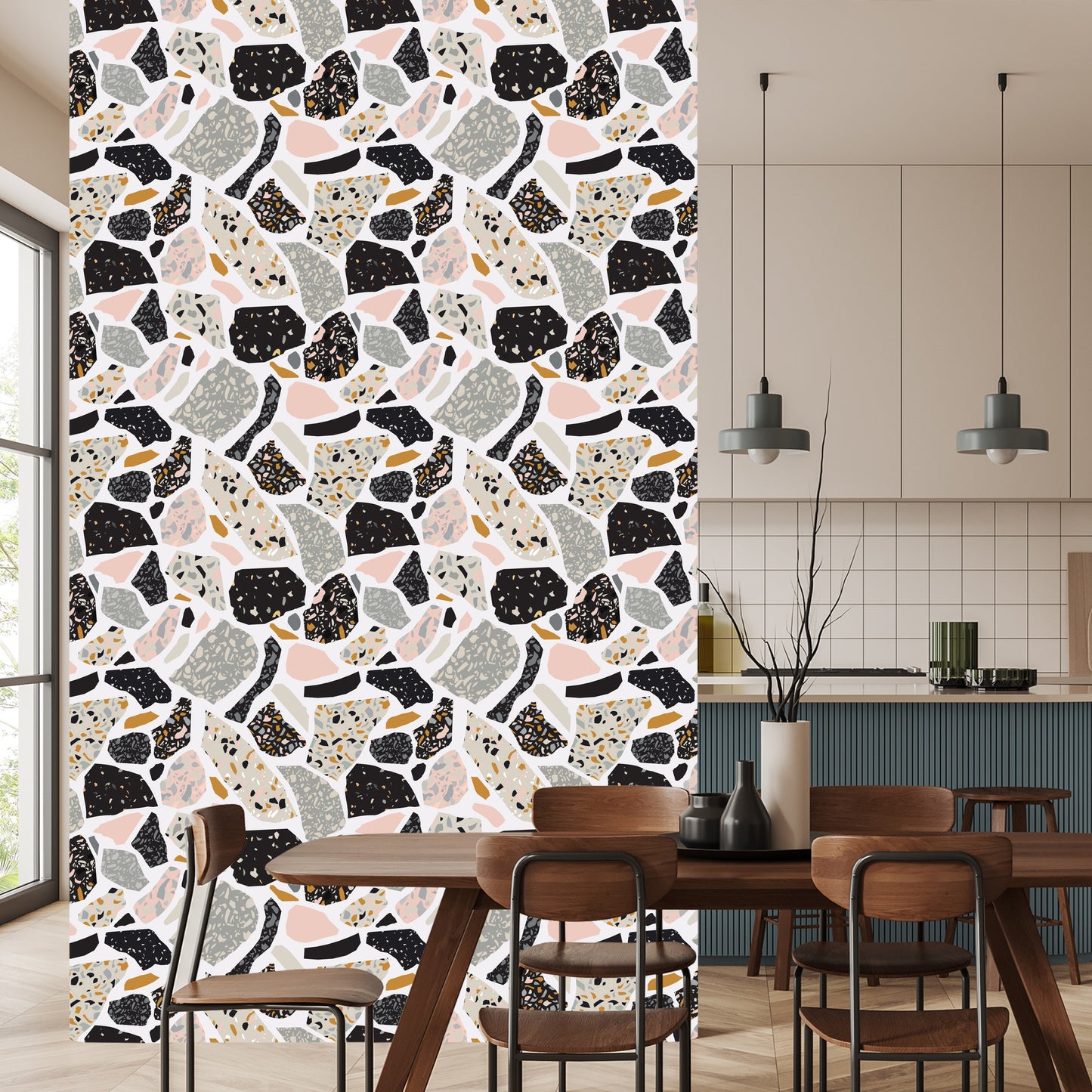 Wallpaper Terrazzo Geometric Abstraction