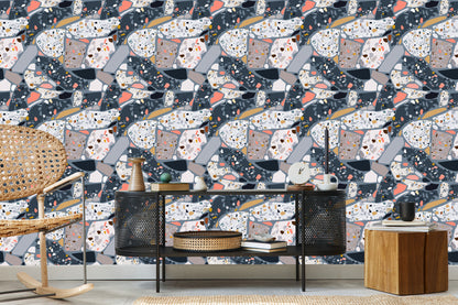 Wallpaper Concrete Terrazzo Stylish Pattern