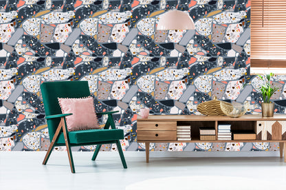 Wallpaper Concrete Terrazzo Stylish Pattern