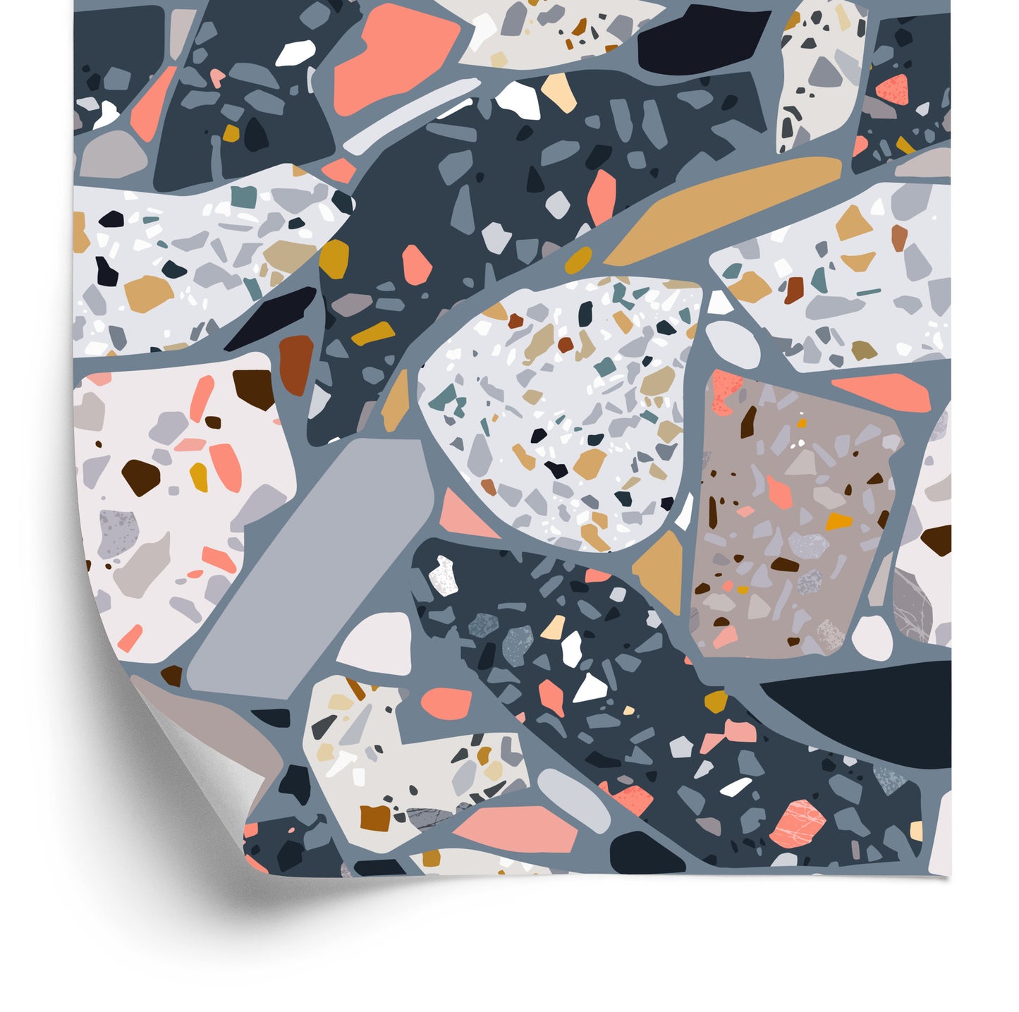 Wallpaper Concrete Terrazzo Stylish Pattern
